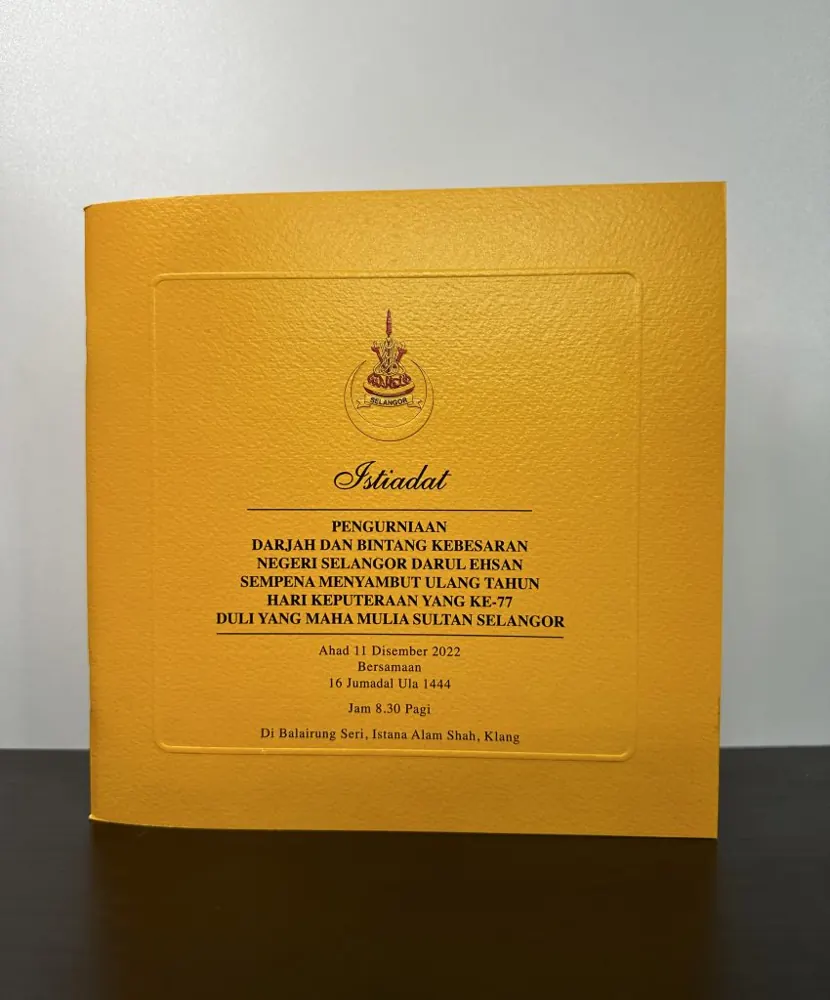 Istiadat: Ceremonial programme booklet