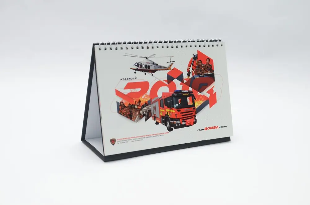 Printed desk calendar